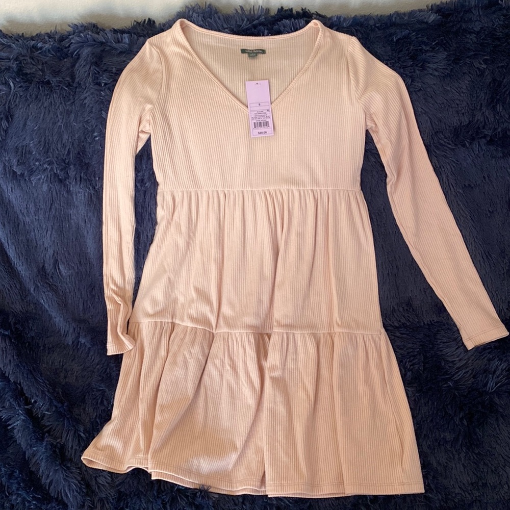 Wild Fable Pink Long Sleeve Dress peach eggshell